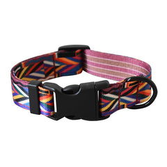National style Nylon Printed Dog collar leash Adjustable Puppy Small  Collar Pet Collars for dogs Pet Free engraving