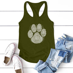 Dog Paw Cute Foot Printed Women Tank Top Harajuku Sleeveless Summer Funny Vacation Beach Vest Round Neck Casual Woman Clothes
