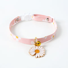 Japanese style adjustable pet collar flower hollow bell cat dog harness rabbit leash coleira cachorro perros de gato accessories