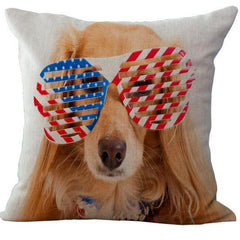Cozy cushion cover American &amp; British Flags Pet Dog printed Personality Throw Pillow Case home decorative pillows square 45x45cm