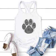 Dog Paw Cute Foot Printed Women Tank Top Harajuku Sleeveless Summer Funny Vacation Beach Vest Round Neck Casual Woman Clothes