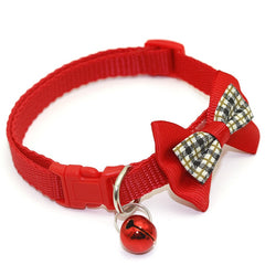 Adjustable Pets Cat Dog Collars Cute Bow Tie With Bell Pendant Necklace Fashion Necktie Safety Buckle Pet Clothing Accessoreis
