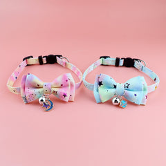 Cute Cat Collar Necklace Bling Star Color Puppy Necklace Dog tie pendant bell Separate Cat collar Pet Accessories
