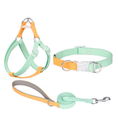 Dog Harness Leash Collar Set No Pull Adjustable Nylon Pet Harness Vest For Small Large Dogs Lead Leash French Bulldog Walking