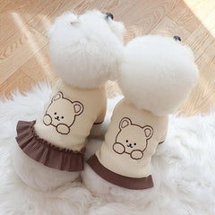 Cute Couple Dog Clothes For Dog Dresses Pet Shirt Waffle Cat Dog Shirt Puppy Pet Skirt Clothing For Dogs Cats Chihuahua Yorkie