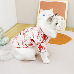 Summer Dog Clothes Cool Beach Hawaiian Style Dog Cat Shirt Short Sleeve Coconut Tree Printing 2022 New Fashion Gift For Pet