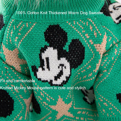 New Disney Pullover Dog Sweater Fashion Green Grey Red Mickey Mouse Pet Clothing Cotton Thickened Warm Winter Dog Coat 2022