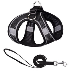 Pet Dog Chest Harness And Leash Set Reflective Mesh Adjustable Puppy Collar Strap Vest Outdoor Walking Leash For Chihuahua