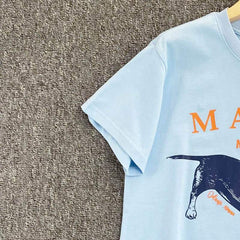 2022 Spring Summer New Dachshund Dog Print Women Short Sleeve T-Shirt