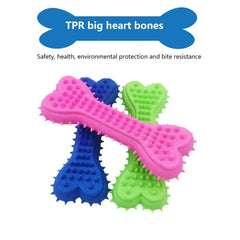 Pet Dog Chew Toys Pet TPR Toy Love Heart Bone Molar Tooth Cleaning Dog Soft Rubber Toothbrush Puppy Dental Care Toy Accessories