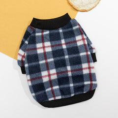 Winter Warm Fleece Pet Clothes Plaid Printed Pet Coat Puppy Dogs Shirt Jacket Bulldog Pullover  Dog Clothing Pet Outfit Costume