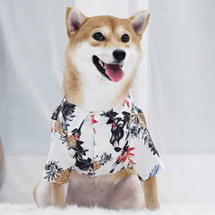 Hawaiian Cat Shirt Summer Pet Clothes Dog Shirts for Small Medium Dogs Beach Coconut Tree Print T-Shirt Chihuahua Puppy Clothing