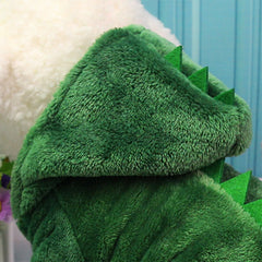 Dog clothes Cat clothes Cute green dinosaur turned into pet clothes